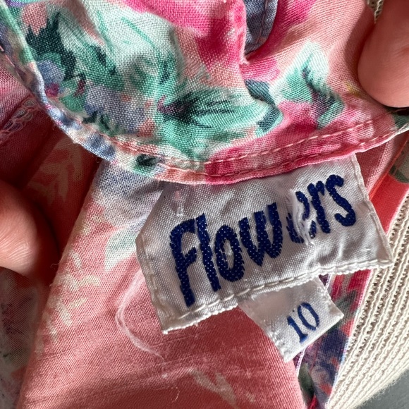 Vintage pastel floral button down romper size 10 - Picture 3 of 4